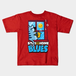 Cute Blues Musician Saxist Cat Lover Original Cartoon Kids T-Shirt